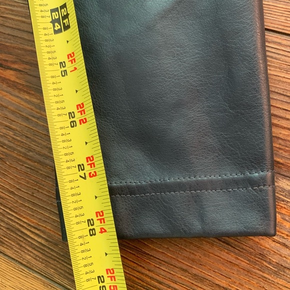 WHBM Vegan Leather Runway Leggings Navy Blue Size 0 Chic Classic Boho Festival - Picture 12 of 15